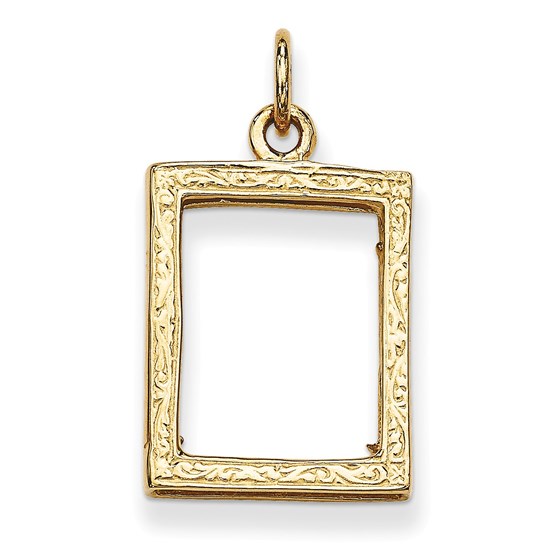 14k Yellow Gold Small Picture Frame Pendant 14k Yellow Gold Small Picture Frame Pendant